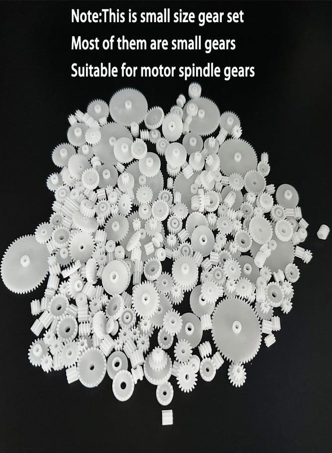 URIMPAVIDO 200PCS Module 0.5 Plastic Gear Single Gear Spindle Gear Small Motor Gears for DC Motor RC Car Robot DIY Model Toy Parts (White) - Image 2